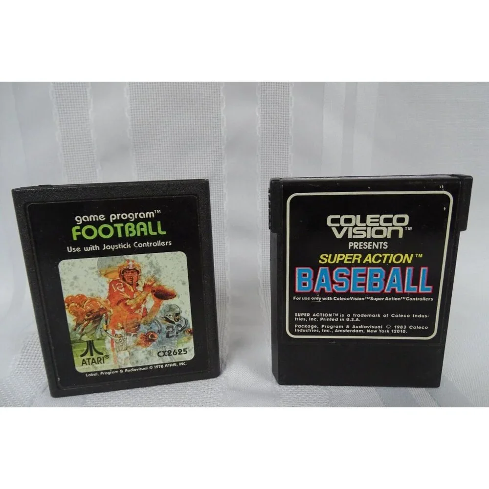Atari Games Lot of 6 Home Run Warlords Peles Soccer Baseball River Raid Football